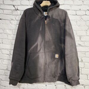 CARHARTT 3 Season Midweight Full Zip Hoodie 100631 001 Size 3XL Distressed FADE